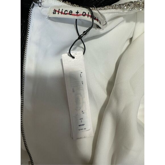 NWT Alice + Olivia Sophie Embellished Bow Minidress Size 2 $595 - Picture 9 of 9